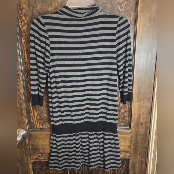 Juicy Couture Black and Gray Striped Long Sleeve Dress - Picture 3 of 7